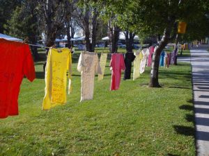 Consent is sexy: During Take Back the Night on May 1, attendees can view “the clothesline project,” a display of T-shirts created by victims of sexual violence and their supporters.  Photos courtesy of YoungMi Peak- President of Feminism Is...