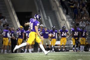 Senior punter Jack McFarland is a two-time ALL-SCIAC selection and is one of seven four-ear members of the Kingsmen football team. He is also president of the SAAC at Cal Lutheran.  Photo by PK Duncan - Staff Photographer