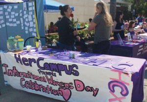 Students could stop by the table and write on a card why they were proud to be a woman, or why women inspire them.
