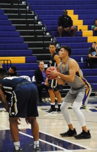 Sophomore Blake Miles grabbed four rebounds on Monday night. He will look to help Cal Lutheran get back in the win column on Wednesday night when the Kingsmen face Occidental. Photo by- Arianna Macaluso