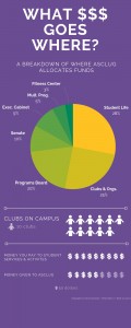 Each year, student gov. divvies up about $180,000 in student fees between clubs, organizations and more. Infographic by Olivia Schouten - News Editor Made on Canva