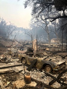 The aftermath: The Woolsey Fire decimated one side of the road in the Oak Ridge Estates. Photo by Arianna Macaluso - Photo Editor